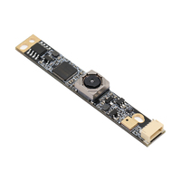 Module de caméra USB sans distorsion Hampo 62mm x 9mm Mini Board 5MP haute résolution 1/4" OV5648 autofocus 2K 15fps MJPG/YUV