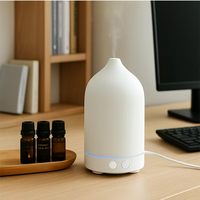 Humidificateur d'ambiance électrique ultrasonique en céramique 100 ml, diffuseur d'arômes d'huiles essentielles, décoration domestique – Populaire et très vendu