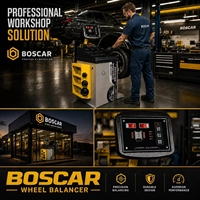 Équilibreuse de roues professionnelle 10-28 pouces avec mesure laser automatique, modes d'équilibrage multiples, diagnostic automatique des pannes, machine à pneus BOSCAR