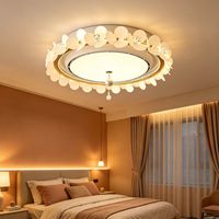 Ventilateur de plafond LED en fer de style antique français avec télécommande, motif rétro sans pales, éclairage haut de gamme pour chambre et salon