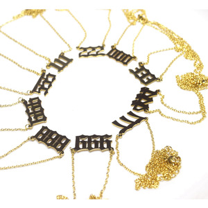 Collar de cadena con colgante de número de Ángel para mujer, material de acero inoxidable chapado en oro de 18k, <span class=keywords><strong>000</strong></span>, <span class=keywords><strong>111</strong></span>, <span class=keywords><strong>222</strong></span>, 333, 444, 555, 666, 777, 888, 999 - Product Image 2