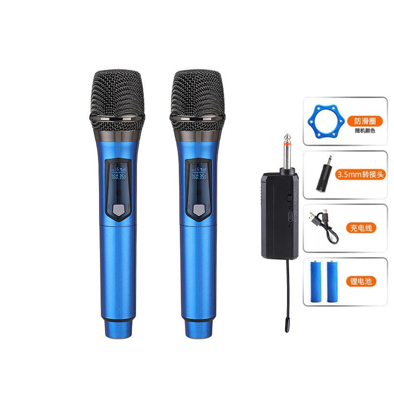 Micrófono inalámbrico profesional uno-dos - Azul