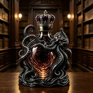Carafe à <span class=keywords><strong>whisky</strong></span> vintage gothique transfrontalière en forme <span class=keywords><strong>de</strong></span> crâne, <span class=keywords><strong>bouteille</strong></span> <span class=keywords><strong>de</strong></span> vin pieuvre à couronne violette - Product Image 3
