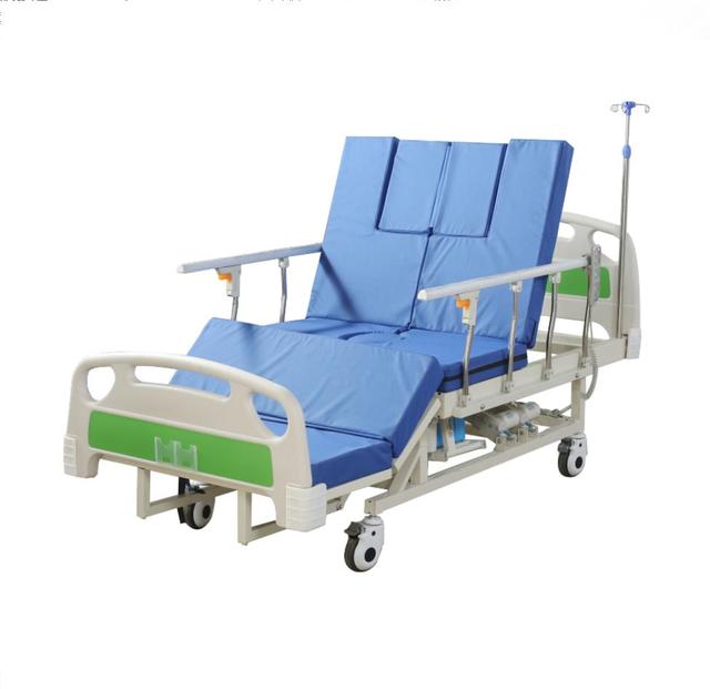 Multi-function Hospital Bed with Mattress Patient Care Nursing Bed with CE ISO Certificates Ergonomics Antibacterial