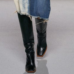 Bottines en microfibre à bout carré pour femmes, grandes tailles 48, en cuir de porc, à talon carré épais, pour dames - Product Image 5