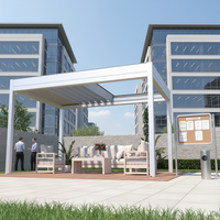 Pergola de jardin en aluminium Sweet Home 12x12 pieds, moderne, avec toit à lattes, gazebo, pavillon, écologique, autoportante, antirouille