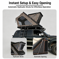 TOP MOUNT X4 Großräumiges Hartschalen-Dachzelt 158cm Höhe Automatisches Autozelt für 2-3 Personen für Familien-Outdoor-Camping