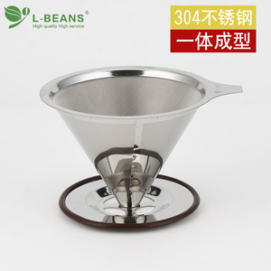 L-Beans ตัวกรองทรงกรวยสแตนเลส ตาข่ายกรองชา กาแฟ ไม่ต้องใช้กระดาษ ถ้วยกรองแบบใช้ซ้ำได้ - Product Image 3