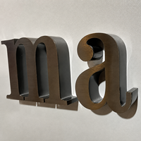 Panneau signalétique personnalisé en acier inoxydable brossé, lettres métalliques, étanche, pour publicité et décoration, par une entreprise spécialisée dans les enseignes métalliques