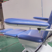 Chaise de dialyse réglable de luxe électrique mobile de chaise de don de sang d'hôpital avec le poteau IV pour le patient