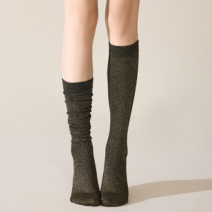 Calzini Eleganti da Donna, <span class=keywords><strong>Calze</strong></span> Glitterate al Polpaccio, Lavorazione a Maglia Multicolore per Feste - Product Image 2