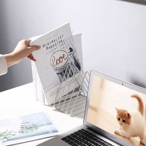Metal Desktop Bookshelf Office Book Holder Decoration Storage Home Decoration Creative Simple Magazine <b>Rack</b> - Product Image 6
