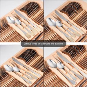 Hot Sale Restaurant Silverware Silver Gold Plated 72 Pcs Cutlery Set Stainless Steel Tableware Spoon Fork Knife Flatware Set - Product Image 6