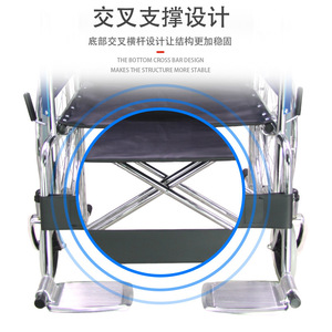 Silla de ruedas plegable ligera, manual y portátil para ancianos y discapacitados con diseño de soporte cruzado - Product Image 1