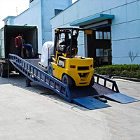 Rampe de quai hydraulique mobile pour le chargement et le déchargement de conteneurs, rampe de chantier mobile 10 tonnes 15 tonnes pour chariot élévateur