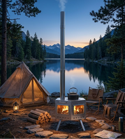Poêle à bois pliable multifonctionnel pour le camping en plein air, poêle de cuisson portable en acier inoxydable pour pique-nique