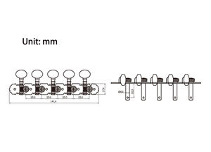 Cabezales de máquina de guitarra de 10 <span class=keywords><strong>cuerdas</strong></span> cromados 5L 5R, clavijas de afinación, afinadores de llaves, clavijas de afinación de mandolina con doble orificio - Product Image 4