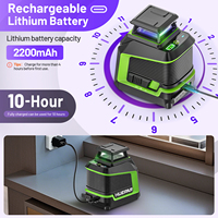 Niveau laser portable Huepar D011CP violet, 5 lignes, mini, vertical 360 degrés, horizontal, avec mode stroboscopique, réglage de la luminosité