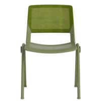 Silla de Oficina Ergonómica Apilable con Respaldo de Malla Plástica y Soporte Lumbar, Color Verde, para Computadora, Oficina, Escuela y Conferencias