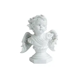 Escultura de resina cupido estilo europeu, enfeites de decoração em forma de anjo, presente em resina