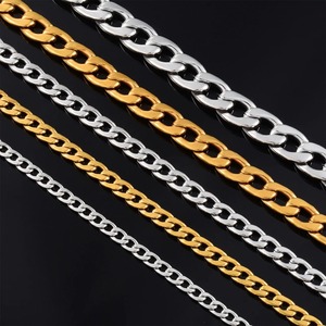 Chaîne Figaro en acier inoxydable inaltérable, collier plaqué or 18 carats, maillons argentés 4-11,5 mm, bijoux pour hommes, femmes et garçons - Product Image 4