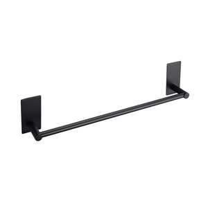 Modern Hotel Bathroom Iron Golden Self-Adhesive Drill-Free <b>Towel</b> Bar <b>Rack</b> Rust Resistant Wall-Mounted <b>Storage</b> - Product Image 1