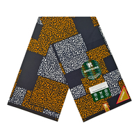 Kain Afrika poliester Jawa cetak Ankara 6 Yard Pagne En Soie lilin Vitenge Afrika 100% pola pakaian katun sutra Satin