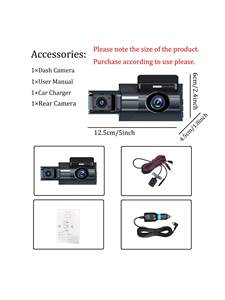 2024 vendita calda 2 pollici IPS schermo 1080P HD a tripla lente auto scatola nera con telecamera Wifi auto telecamera auto 360 parcheggio Cam - Product Image 4