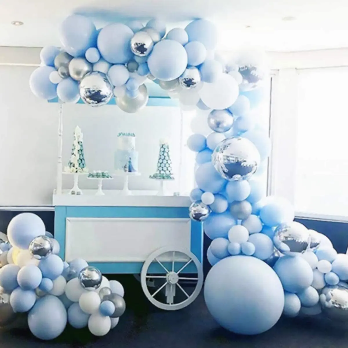 Luxurious Happy Birthday Wedding Blueberry Navy Blue Gold Diy Balloon Garland