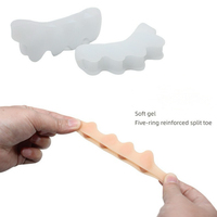 Séparateur d'orteils en silicone médical flexible à 5 trous pour soulager les hallux valgus, doux pour la peau, facile à nettoyer, options multicolores