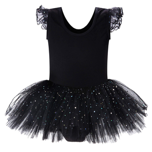 Vestito da ballo tutù <span class=keywords><strong>con</strong></span> maniche a sbuffo e fiocco sul retro, gonna a U, body da <span class=keywords><strong>ballerina</strong></span> lucido per bambini e neonati - Product Image 3