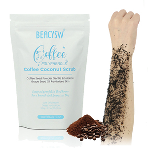 Gommage corporel au café haute concentration - Base de café pur avec huile de noix de coco, de pépins de raisin et d'<span class=keywords><strong>amande</strong></span> pour une exfoliation en profondeur, une peau douce et éclatante - Product Image 1