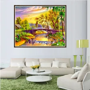 Kit de broderie de perles fait main Paysage Arbre, Kit de peinture diamant DIY 30x40, Décoration intérieure, Design diamant personnalisé - Product Image 1