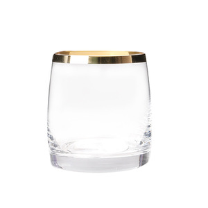 Crystal Whiskey Glass 201-300ml Gold Plated Rim Party Drinkware - Product Image 1
