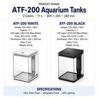 Kit d'aquarium miniature en verre avec lumière LED et filtre pour poissons Betta, crevettes, nano-aquarium de bureau, maison, bureau, portable