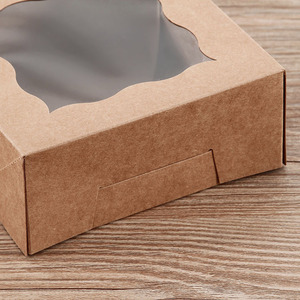 Wholesale <strong>Custom</strong> Logo Printed Eco Friendly Pastry Sweet Food Packaging White Brown Kraft Paper <strong>Bakery</strong> <strong>Box</strong> - Product Image 5