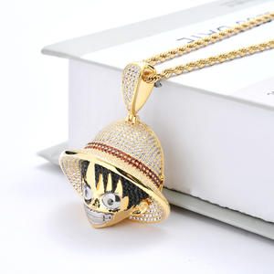 Trendy Custom Cute Cartoon Anime Character One Piece Pendant Necklace Personality Hip Hop Brass Classic Pendant for Men