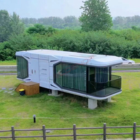 Maison mobile préfabriquée écologique à énergie solaire, mini-maison moderne en acier sur roues, conteneur sur roues