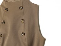 Zevity – Blouse sans manches vintage pour femme, col montant, double boutonnage, style streetwear, fermeture éclair au dos, coupe ajustée, chic