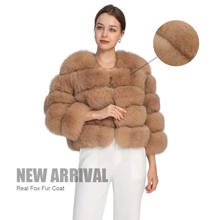 Casaco de pele feminino fofo de raposa, mangas compridas personalizada para mulheres, jaqueta de inverno real
