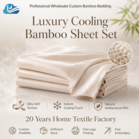 Juego de Ropa de Cama de Bambú Orgánico de 4 Piezas, 300 Hilos, Antibacteriano, Refrescante, Certificado por BSCI, Ecológico, para Hotel, Marca Cloudland