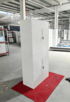Armoire de classement en acier pour atelier d'usine, armoire de bureau métallique à 4 portes verrouillables avec étagères réglables pour dossiers de bureau