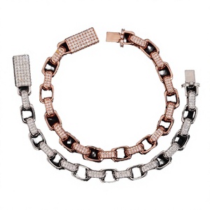 Pulsera de Cadena Cubana con Incrustaciones de Moissanita VVS, Chapada en Oro, Plata de Ley 925, 8.2mm, Estilo Hip Hop, Precio de Fábrica, Certificación GRA - Product Image 3
