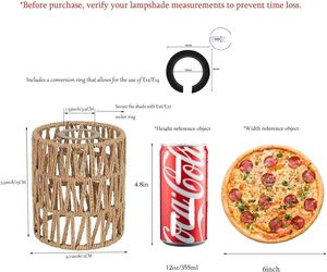 YULIN JIAFU Lámpara de <span class=keywords><strong>Techo</strong></span> Moderna Estilo Victoriano con Pantalla de Papel Trenzado, Pequeña, de Repuesto, para Lámparas Colgantes, Apliques y Ventiladores de <span class=keywords><strong>Techo</strong></span>, Cubierta Cilíndrica - Product Image 2