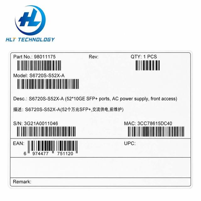6720S-S52X-A 48-Port 10Gbps SFP+ L3 Managed Switch 4 40G QSFP+ Slots Enterprise Aggregation Data Center Fiber Switch