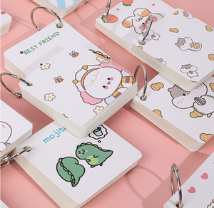 <span class=keywords><strong>O</strong></span> bucle carpeta hoja suelta dibujos animados lindo mini bolsillo Bloc de notas en blanco personalizado - Product Image 2