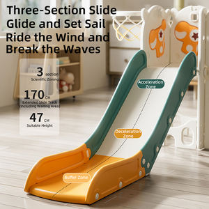 Set Scivolo e Altalena per Bambini da 1-6 Anni - Parco Giochi Interno ed Esterno con Scivolo, Altalena, Canestro da Basket e Arrampicata in Plastica PE - Product Image 3