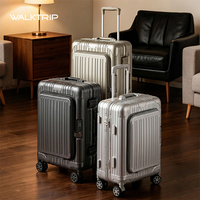 Valise à roulettes en métal INS, grande capacité, style européen, pour affaires, avec serrure TSA, très vendue