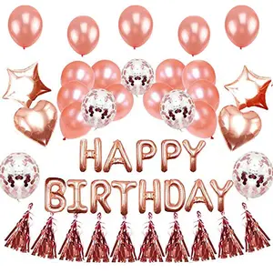 Globo de Cumpleaños conjunto de 16 pulgadas de oro Feliz cumpleaños globo de la hoja carta borla oro rosa lentejuelas globos de fiesta Decoración