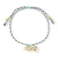 Go2boho Handgemaakte 5 Stuks Gevlochten Verstelbare Vergulde Hart Charme Strass Sieraden Armband Set Valentijnsdag Cadeau Voor Vrouwen